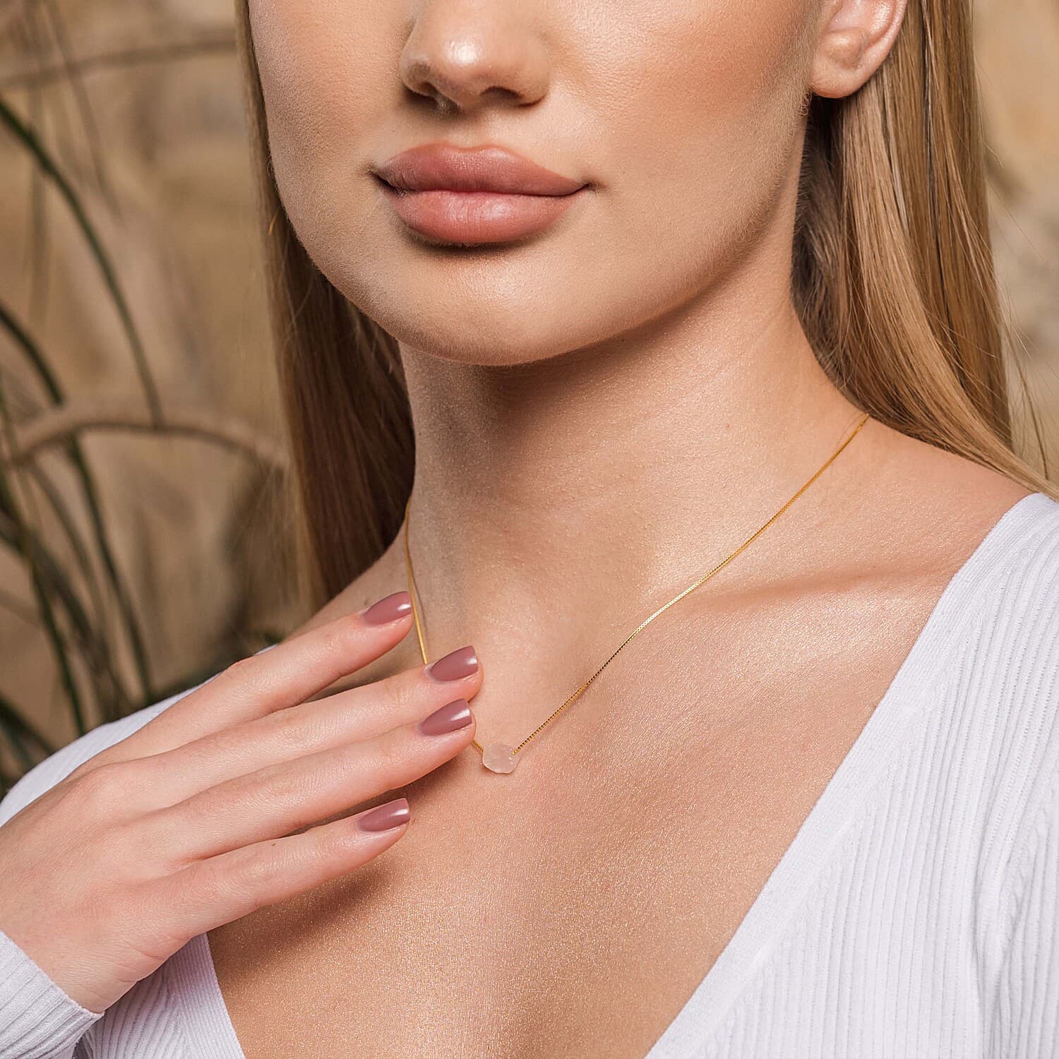 Natural Rose Quartz Necklace