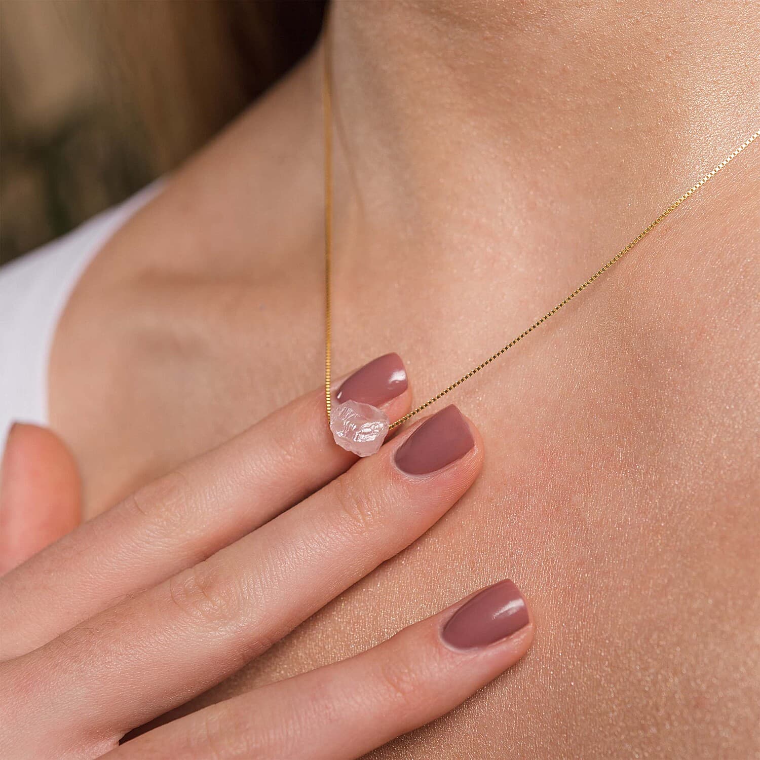 Natural Rose Quartz Necklace