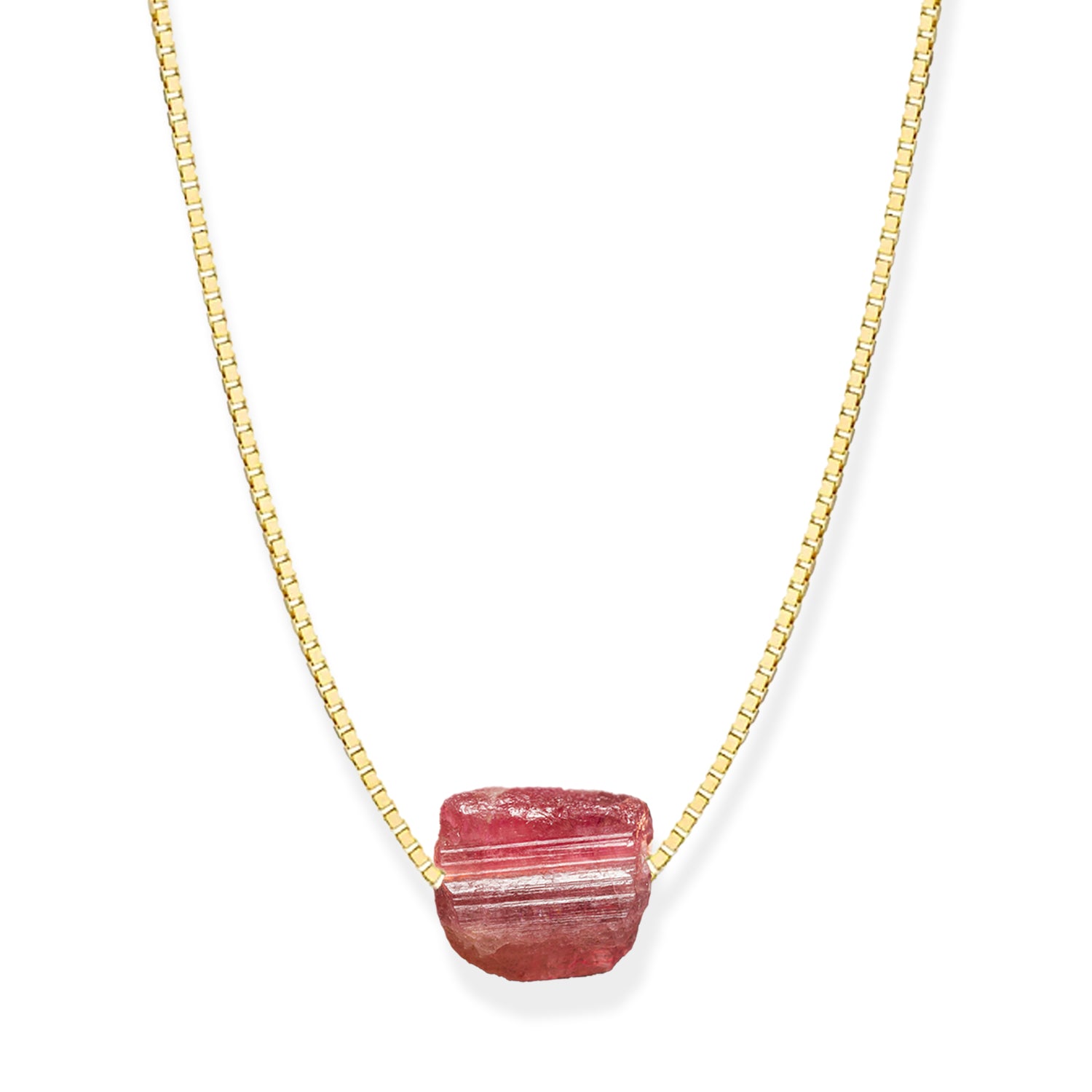 Natural Pink Tourmaline Necklace