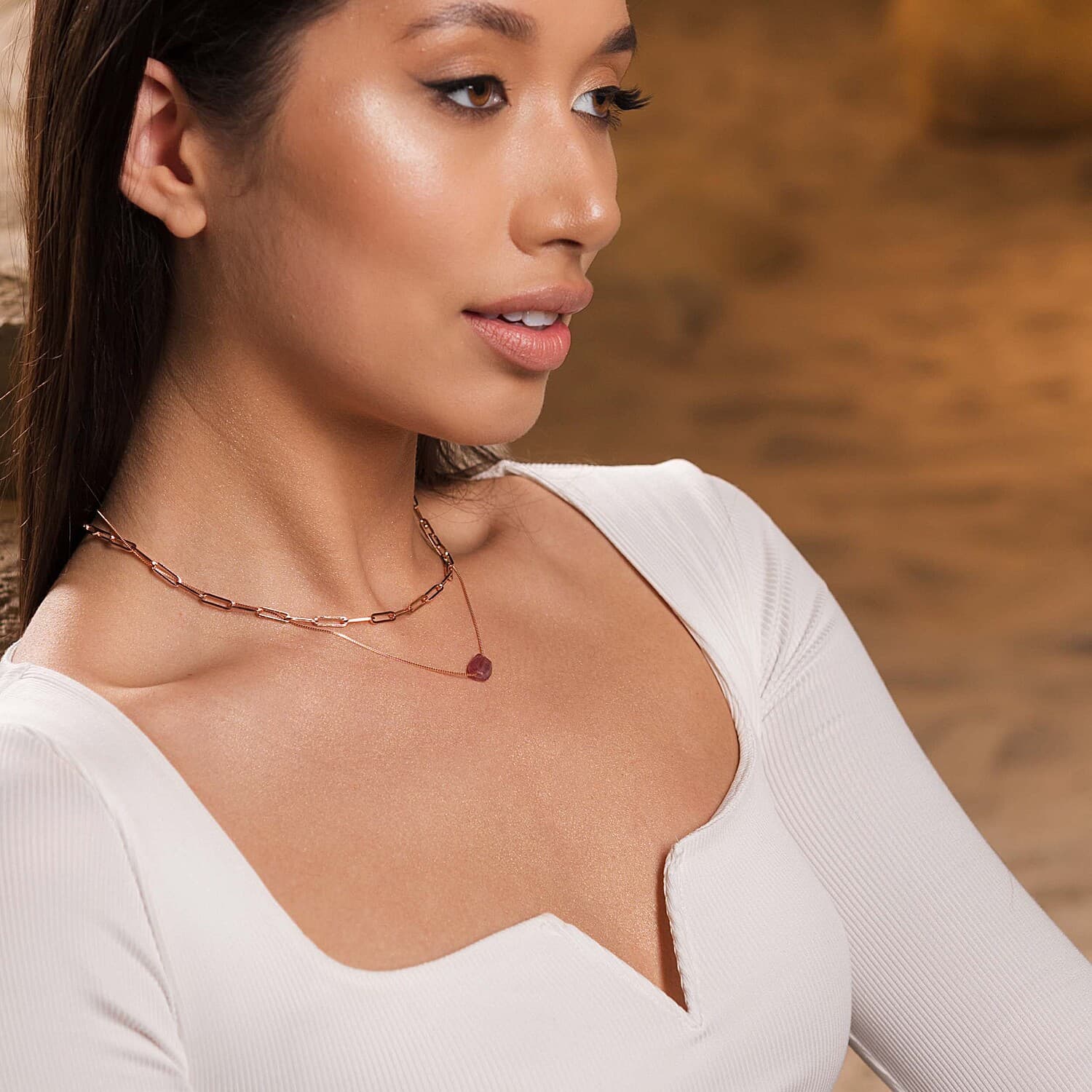 Natural Pink Tourmaline Necklace