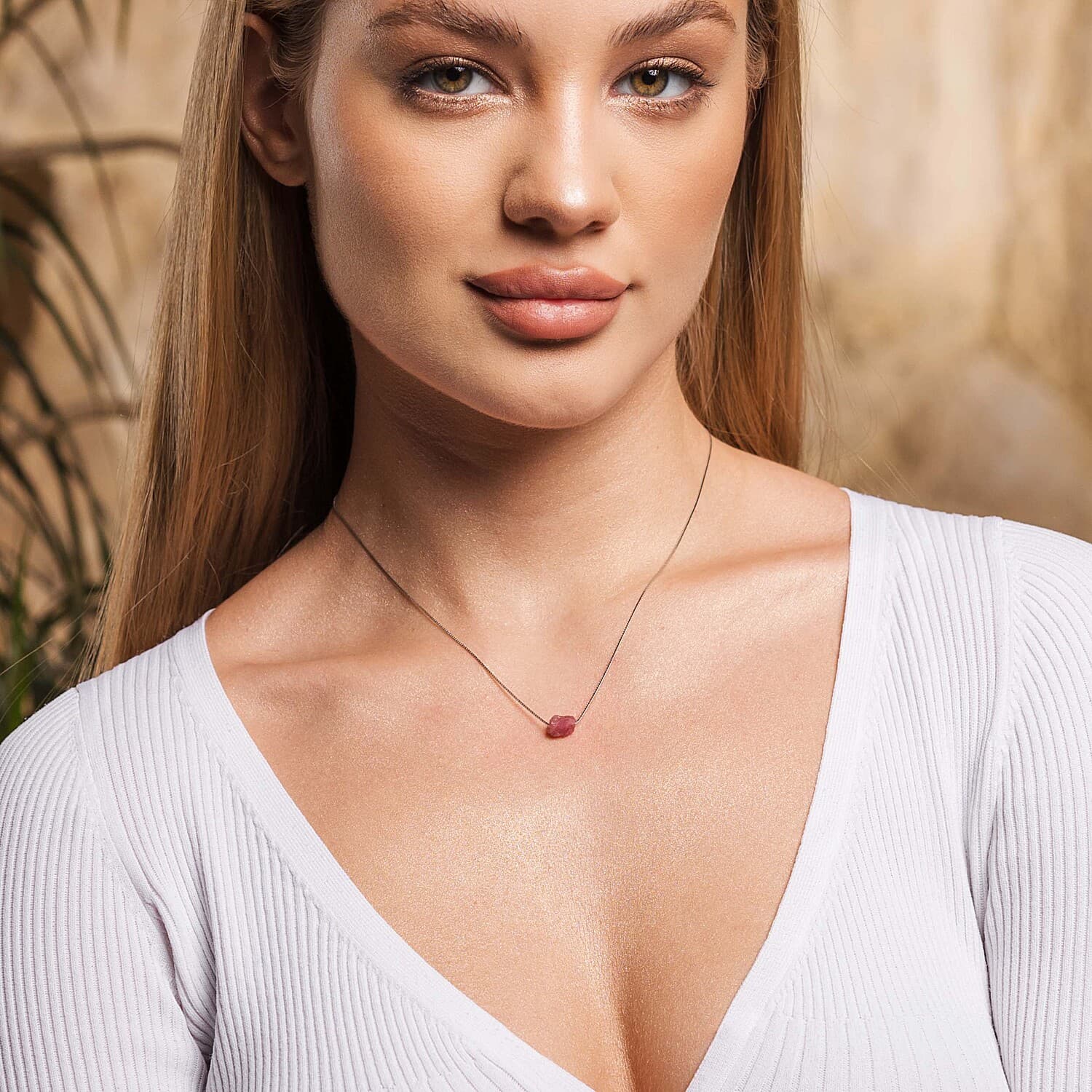 Natural Pink Tourmaline Necklace