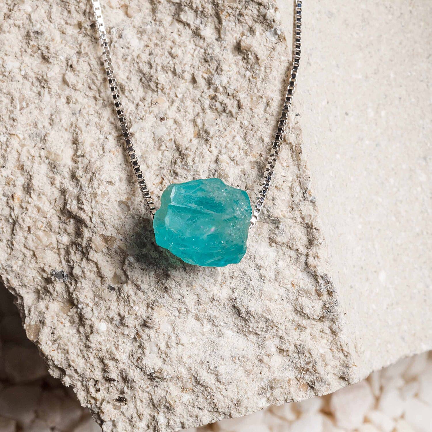 Raw Apatite Necklace