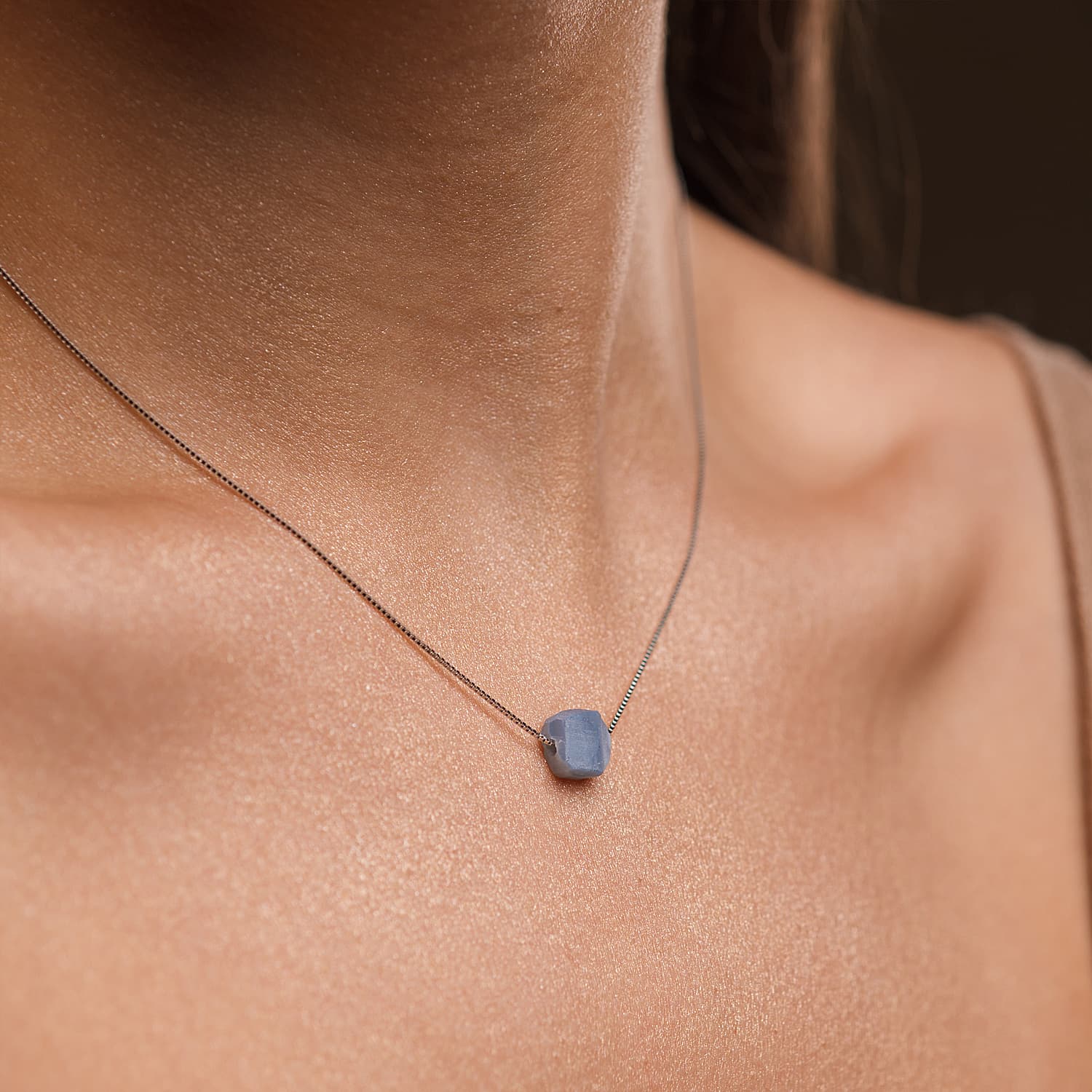 Raw Blue Opal Necklace