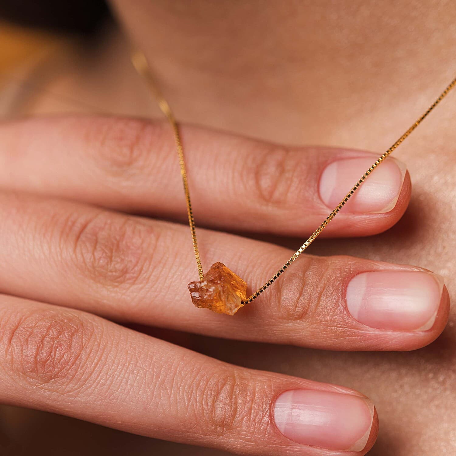 Raw Citrine Necklace