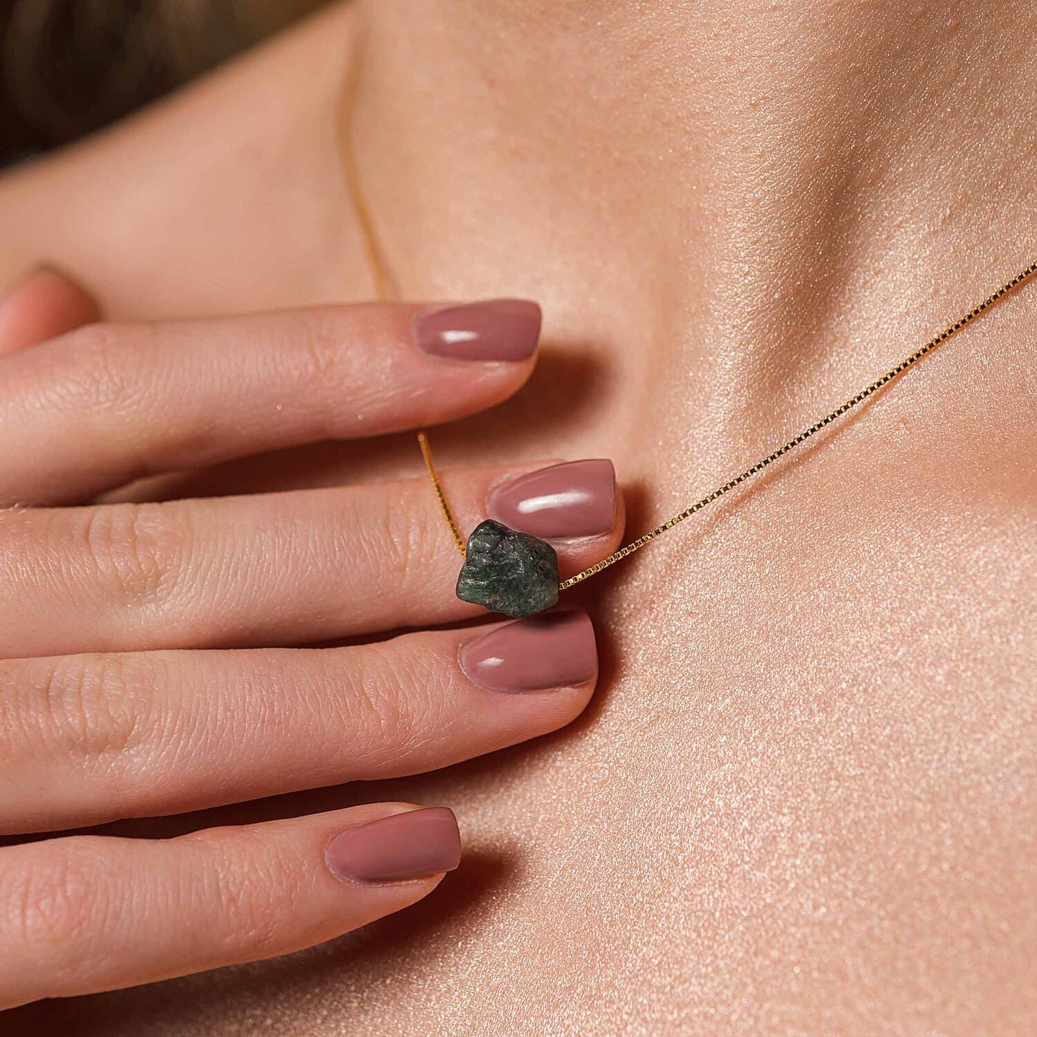 Raw Emerald Necklace