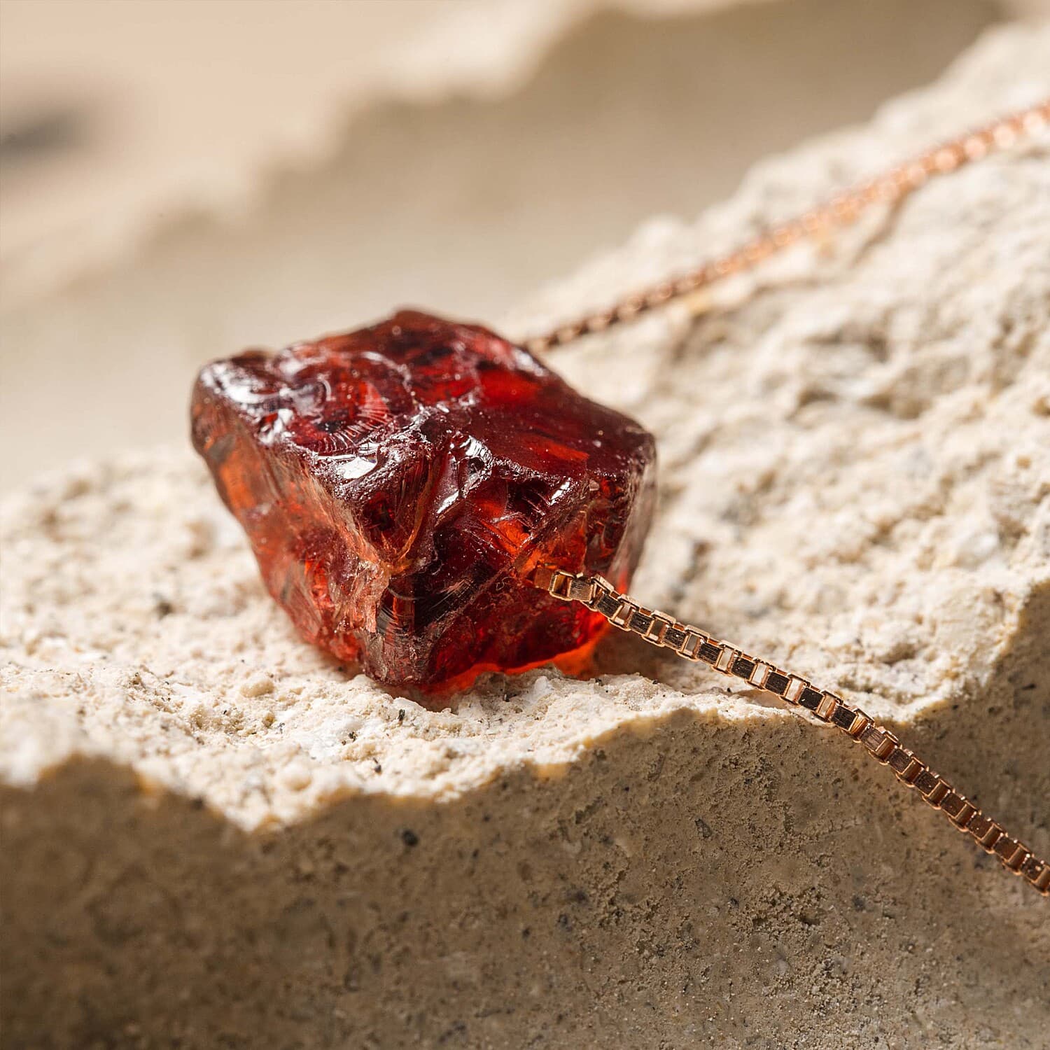 Raw Garnet Necklace