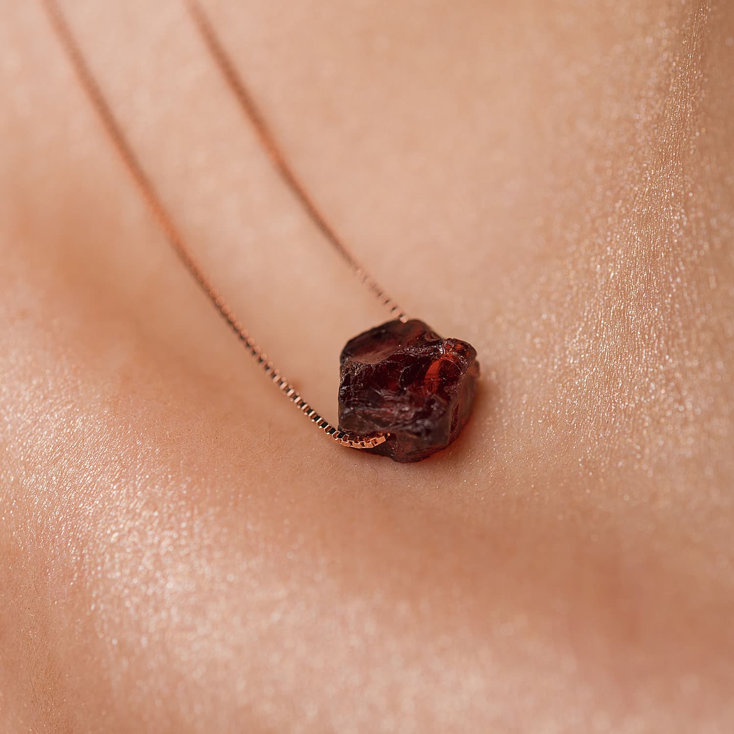 Raw Garnet Necklace