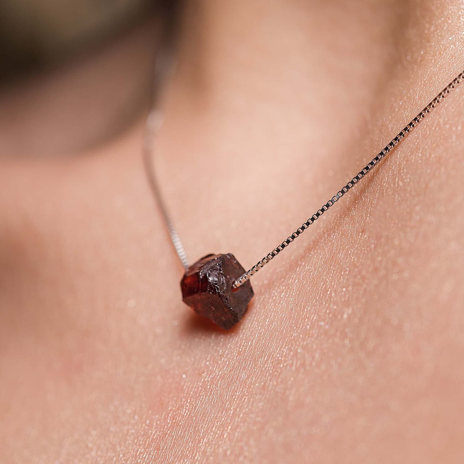 Raw Garnet Necklace