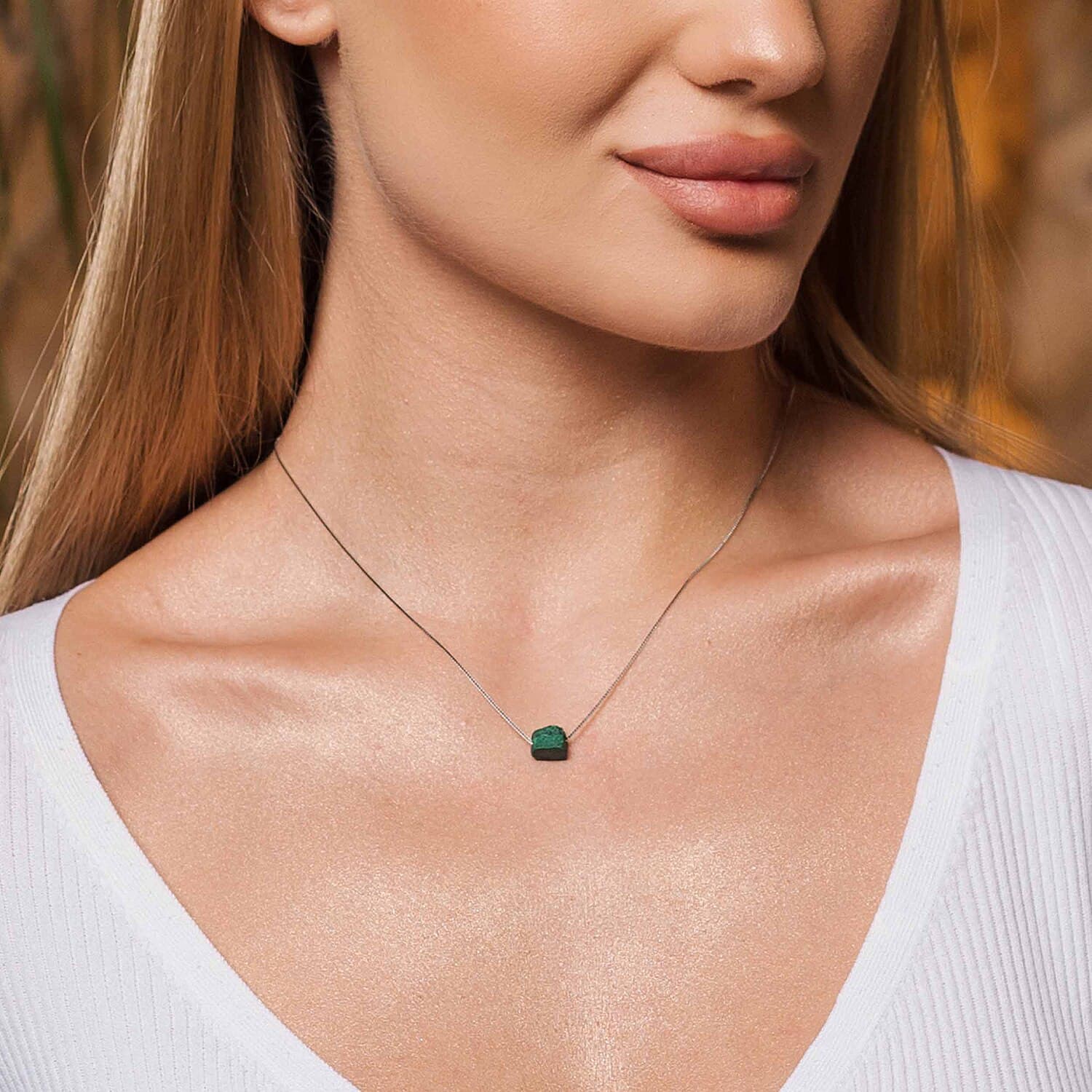 Raw Malachite Necklace