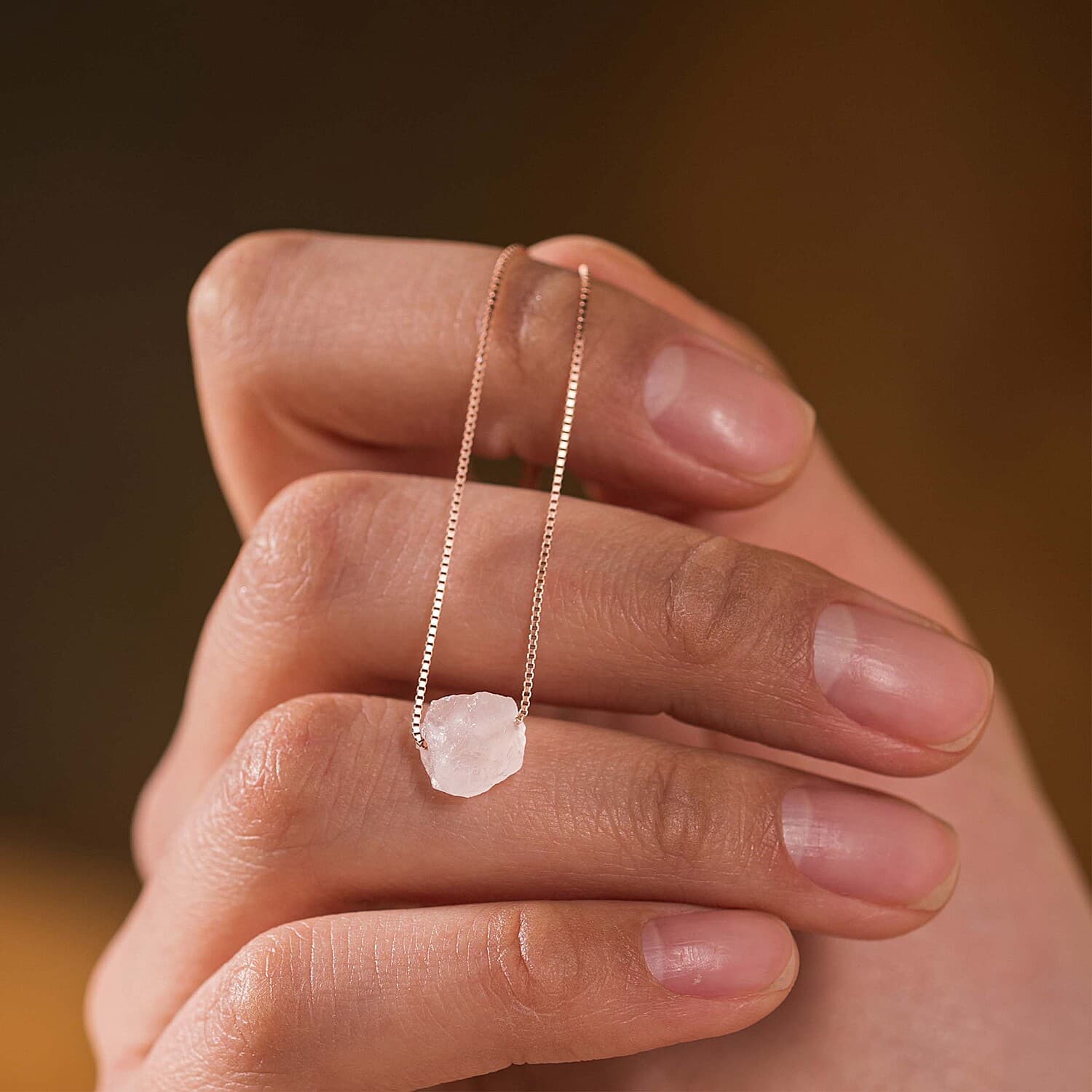 Raw Rose Quartz Necklace