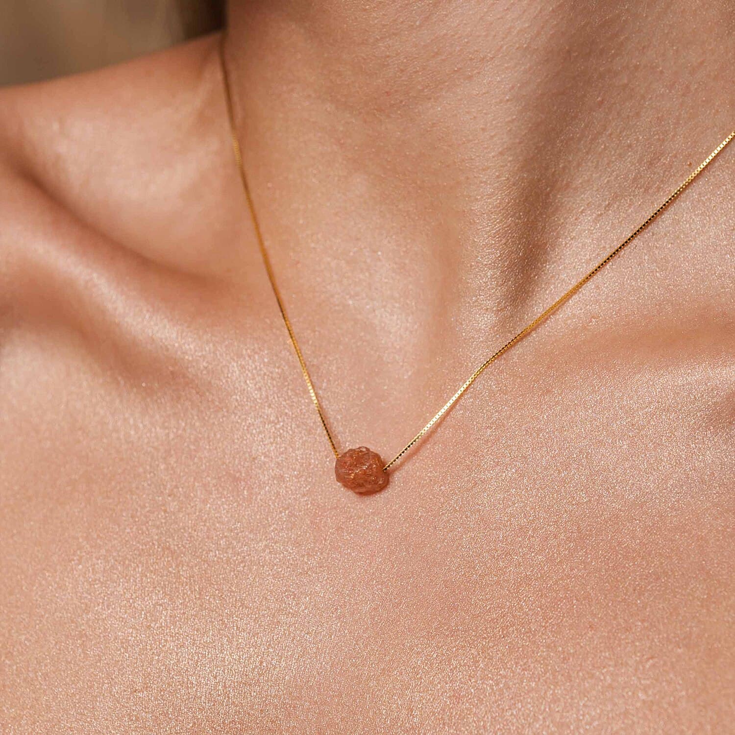 Raw Sunstone Necklace