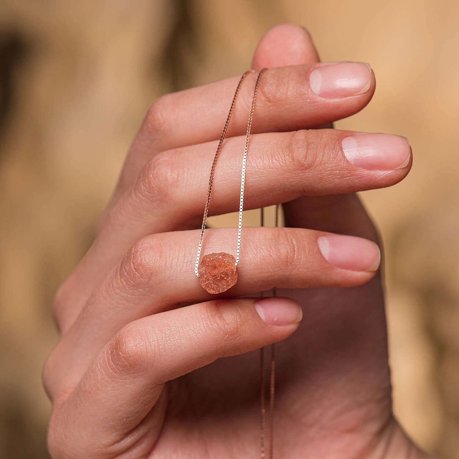 Raw Sunstone Necklace